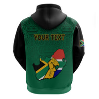 Custom South Africa Hoodie African Pattern Happy Freedom Day Green Version - Wonder Print Shop