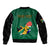 (Custom Personalised) South Africa Sleeve Zip Bomber Jacket African Pattern Happy Freedom Day Green Version - Wonder Print Shop
