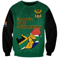(Custom Personalised) South Africa Sweatshirt African Pattern Happy Freedom Day Green Version - Wonder Print Shop