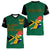 (Custom Personalised) South Africa Women V Neck T Shirt African Pattern Happy Freedom Day Green Version - Wonder Print Shop