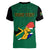 (Custom Personalised) South Africa Women V Neck T Shirt African Pattern Happy Freedom Day Green Version - Wonder Print Shop