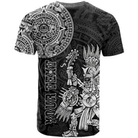 Custom Mexico Aztec T Shirt El Calendario Maya Mix Huitzilopochtli Black - Wonder Print Shop