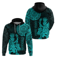 Custom Mexico Aztec Hoodie El Calendario Maya Mix Huitzilopochtli Turquoise - Wonder Print Shop