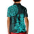 Custom Mexico Aztec Polo Shirt for Kid El Calendario Maya Mix Huitzilopochtli Turquoise - Wonder Print Shop