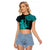 (Custom Personalised) Mexico Aztec Raglan Cropped T Shirt El Calendario Maya Mix Huitzilopochtli Turquoise - Wonder Print Shop