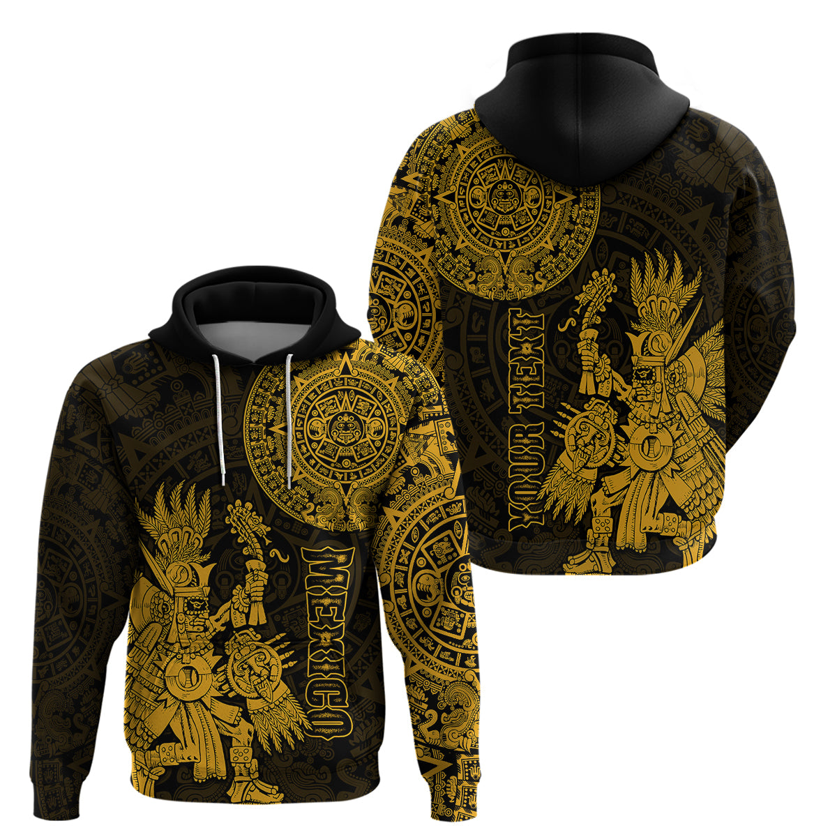custom-personalised-mexico-aztec-hoodie-el-calendario-maya-mix-huitzilopochtli-gold