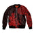 (Custom Personalised) Mexico Aztec Sleeve Zip Bomber Jacket El Calendario Maya Mix Huitzilopochtli Red - Wonder Print Shop