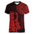 (Custom Personalised) Mexico Aztec Women V Neck T Shirt El Calendario Maya Mix Huitzilopochtli Red - Wonder Print Shop