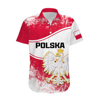 Poland Constitution Day Hawaiian Shirt Coat Of Arms Grunge Style - Wonder Print Shop