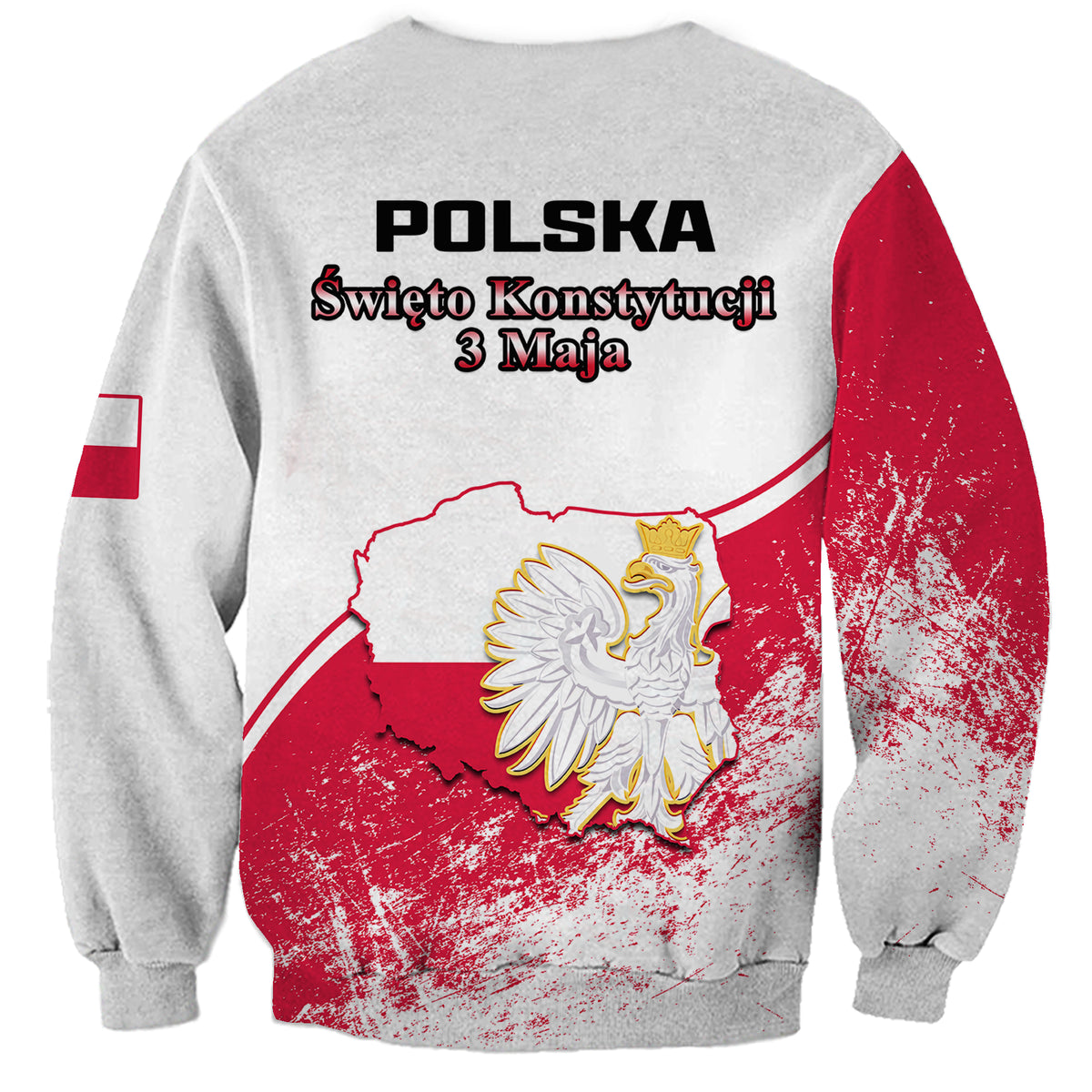 Poland Constitution Day Sweatshirt Coat Of Arms Grunge Style - Wonder Print Shop
