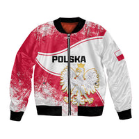(Custom Personalised) Poland Constitution Day Bomber Jacket Coat Of Arms Grunge Style - Wonder Print Shop