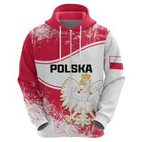Custom Poland Constitution Day Hoodie Coat Of Arms Grunge Style - Wonder Print Shop