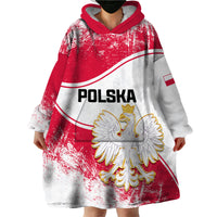 (Custom Personalised) Poland Constitution Day Wearable Blanket Hoodie Coat Of Arms Grunge Style - Wonder Print Shop