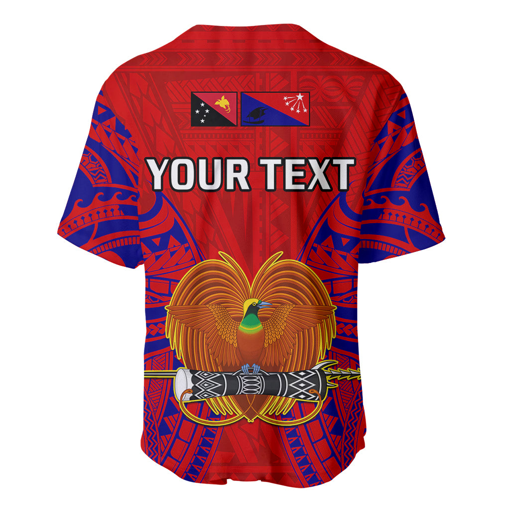 (Custom Personalised) Papua New Guinea Baseball Jersey Central Province Mix Coat Of Arms Polynesian Art - Wonder Print Shop