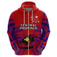 Custom Papua New Guinea Hoodie Central Province Mix Coat Of Arms Polynesian Art - Wonder Print Shop