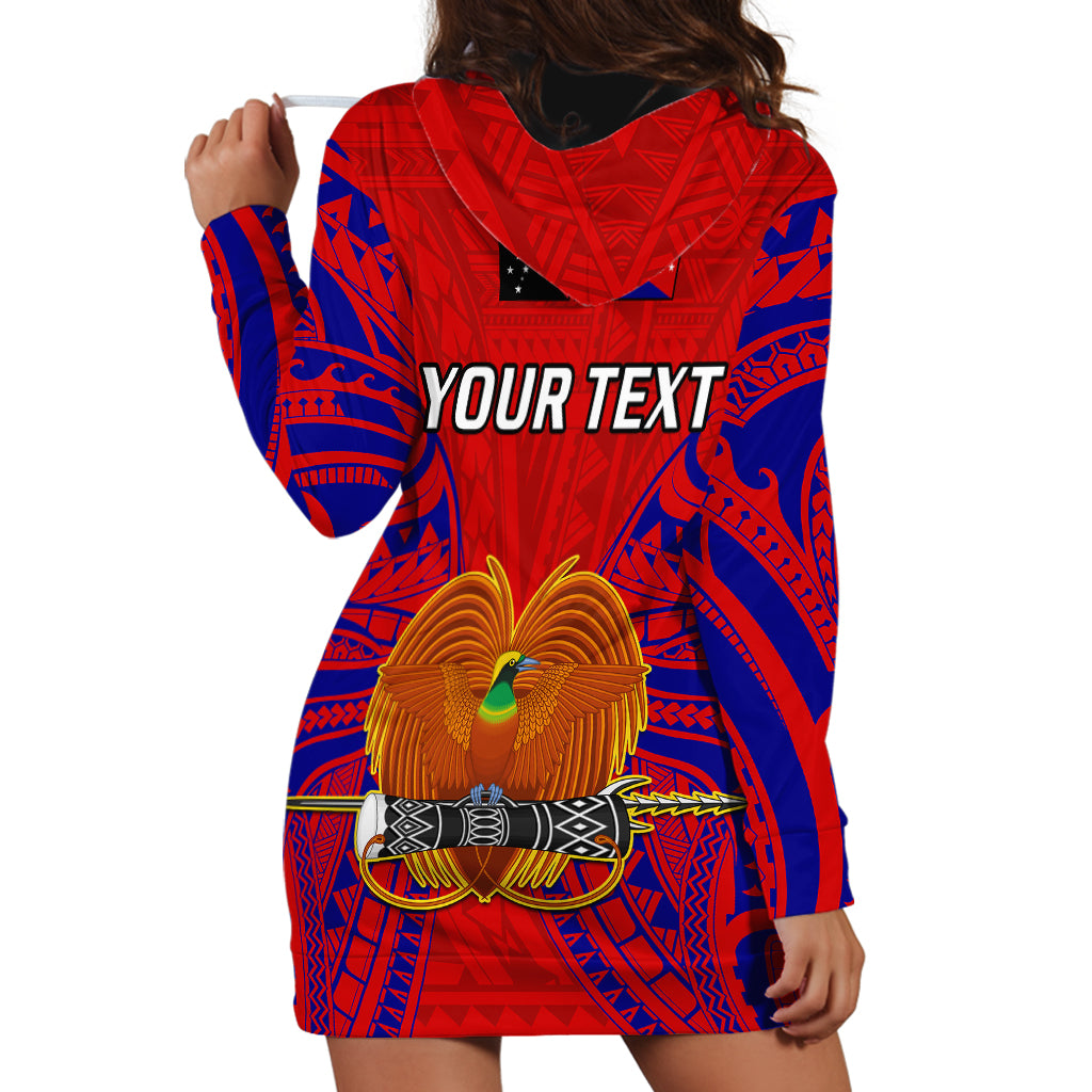 (Custom Personalised) Papua New Guinea Hoodie Dress Central Province Mix Coat Of Arms Polynesian Art - Wonder Print Shop