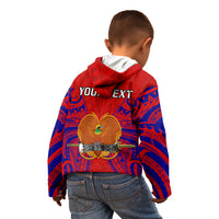 (Custom Personalised) Papua New Guinea Kid Hoodie Central Province Mix Coat Of Arms Polynesian Art - Wonder Print Shop