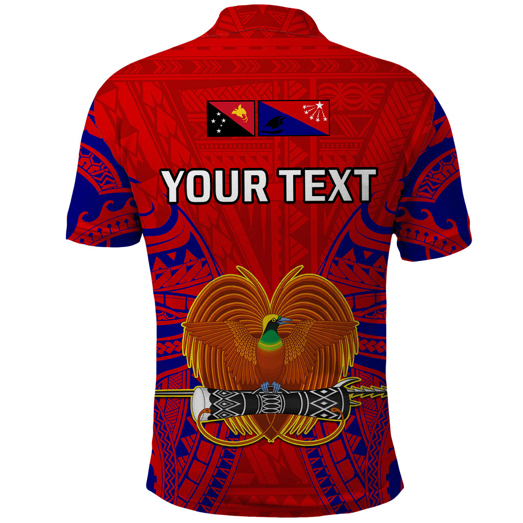 Custom Papua New Guinea Polo Shirt Central Province Mix Coat Of Arms Polynesian Art - Wonder Print Shop
