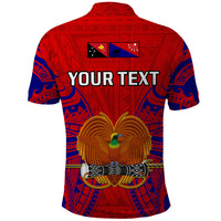 Custom Papua New Guinea Polo Shirt Central Province Mix Coat Of Arms Polynesian Art - Wonder Print Shop