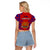 (Custom Personalised) Papua New Guinea Raglan Cropped T Shirt Central Province Mix Coat Of Arms Polynesian Art - Wonder Print Shop