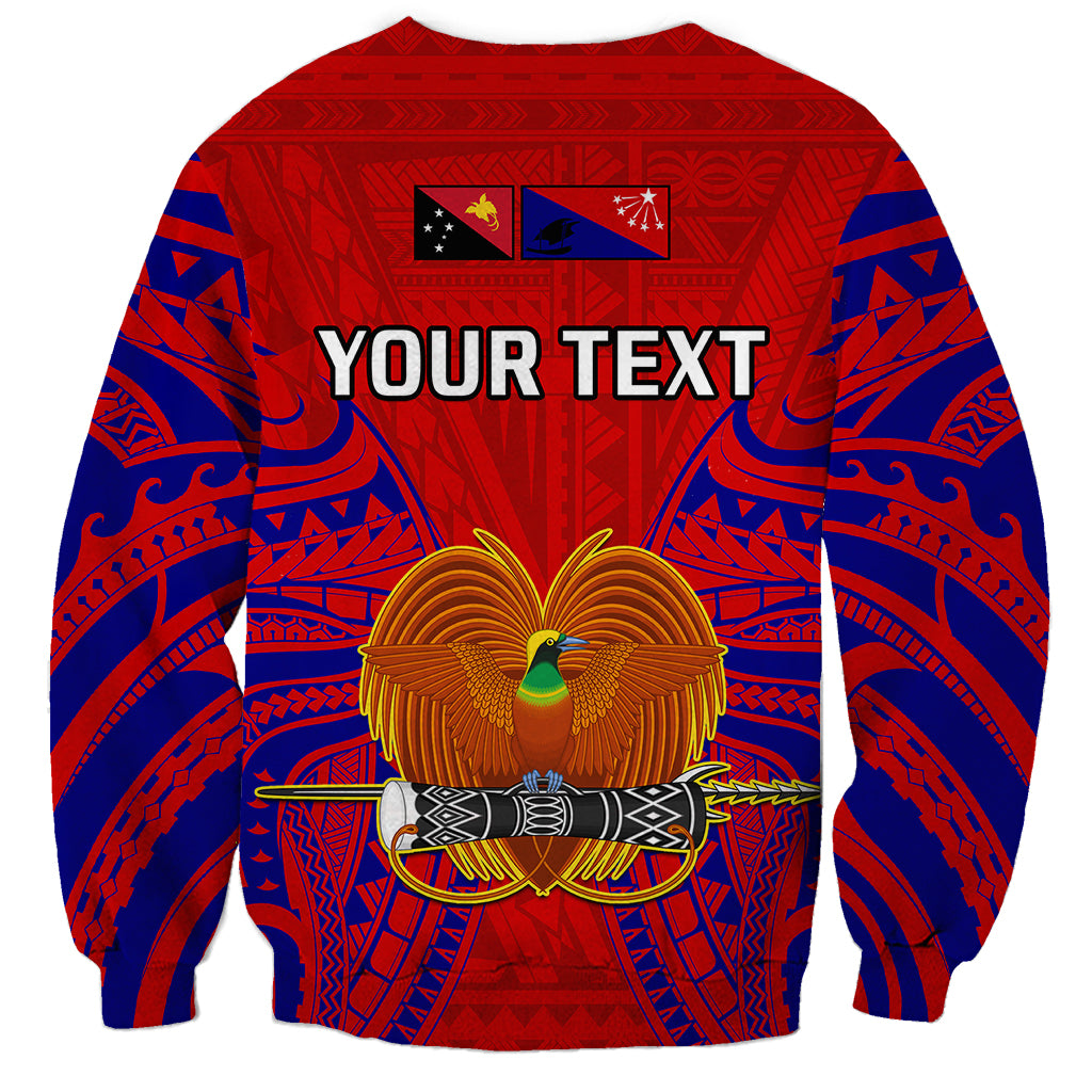 (Custom Personalised) Papua New Guinea Sweatshirt Central Province Mix Coat Of Arms Polynesian Art - Wonder Print Shop