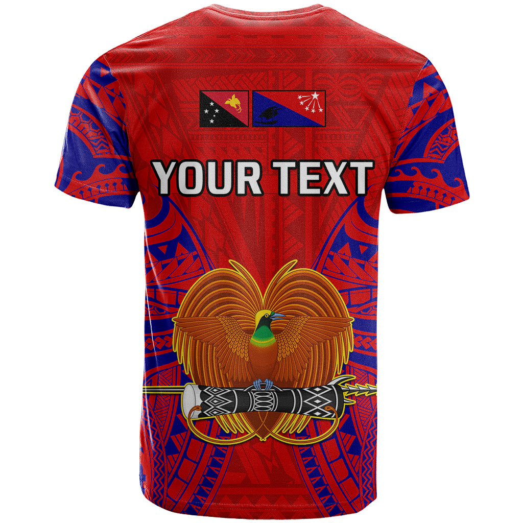 Custom Papua New Guinea T Shirt Central Province Mix Coat Of Arms Polynesian Art - Wonder Print Shop