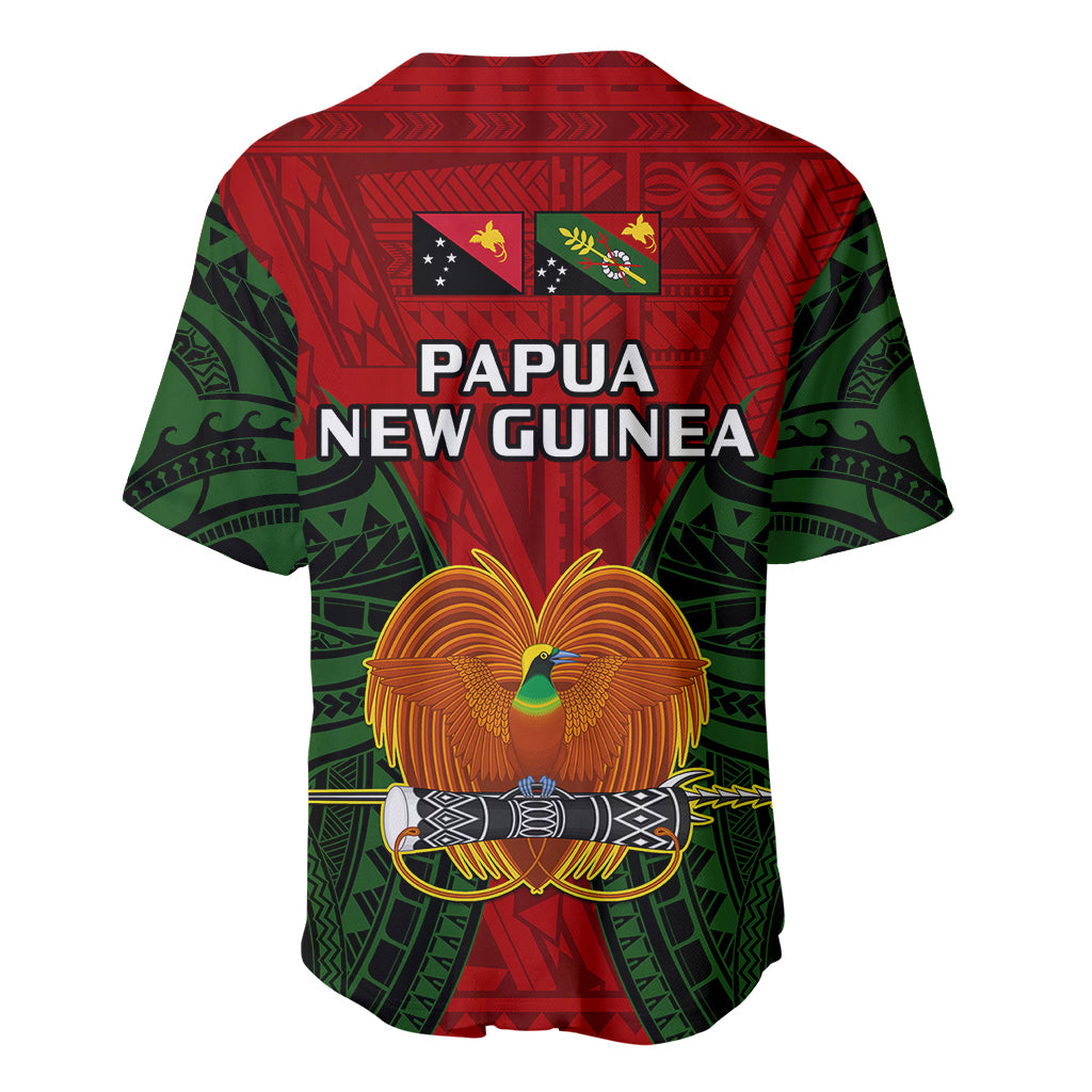 Papua New Guinea Baseball Jersey Chimbu Province Mix Coat Of Arms Polynesian Art - Wonder Print Shop