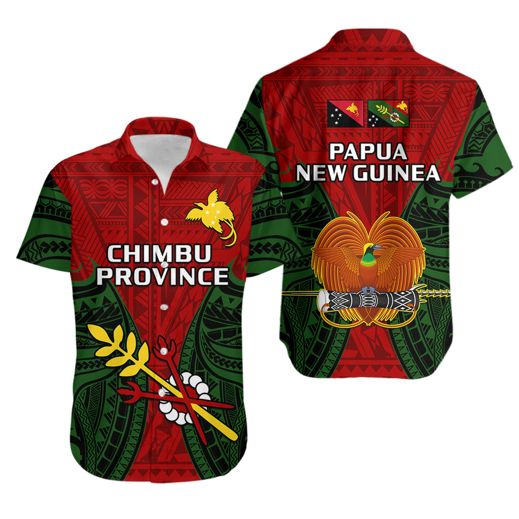 Papua New Guinea Hawaiian Shirt Chimbu Province Mix Coat Of Arms Polynesian Art - Wonder Print Shop
