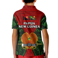 Papua New Guinea Polo Shirt for Kid Chimbu Province Mix Coat Of Arms Polynesian Art - Wonder Print Shop