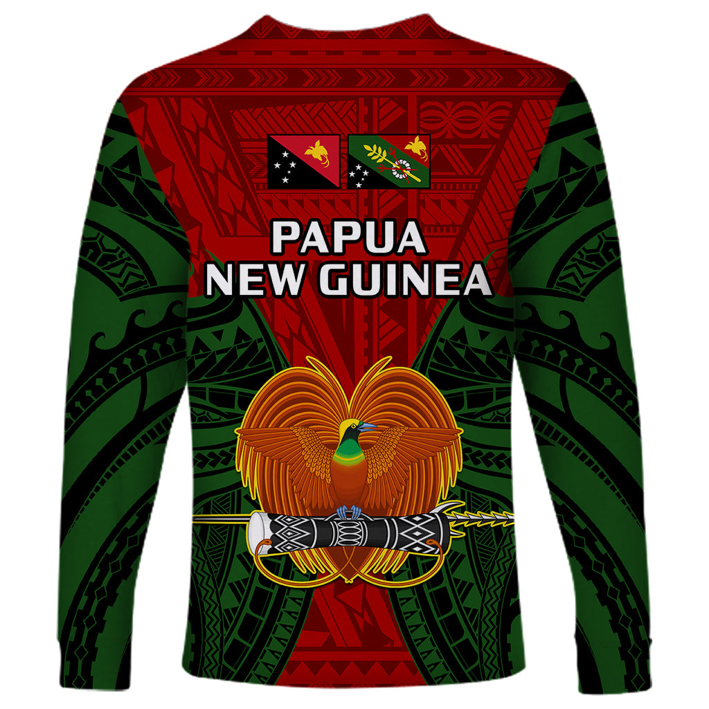 Papua New Guinea Long Sleeve Shirt Chimbu Province Mix Coat Of Arms Polynesian Art - Wonder Print Shop
