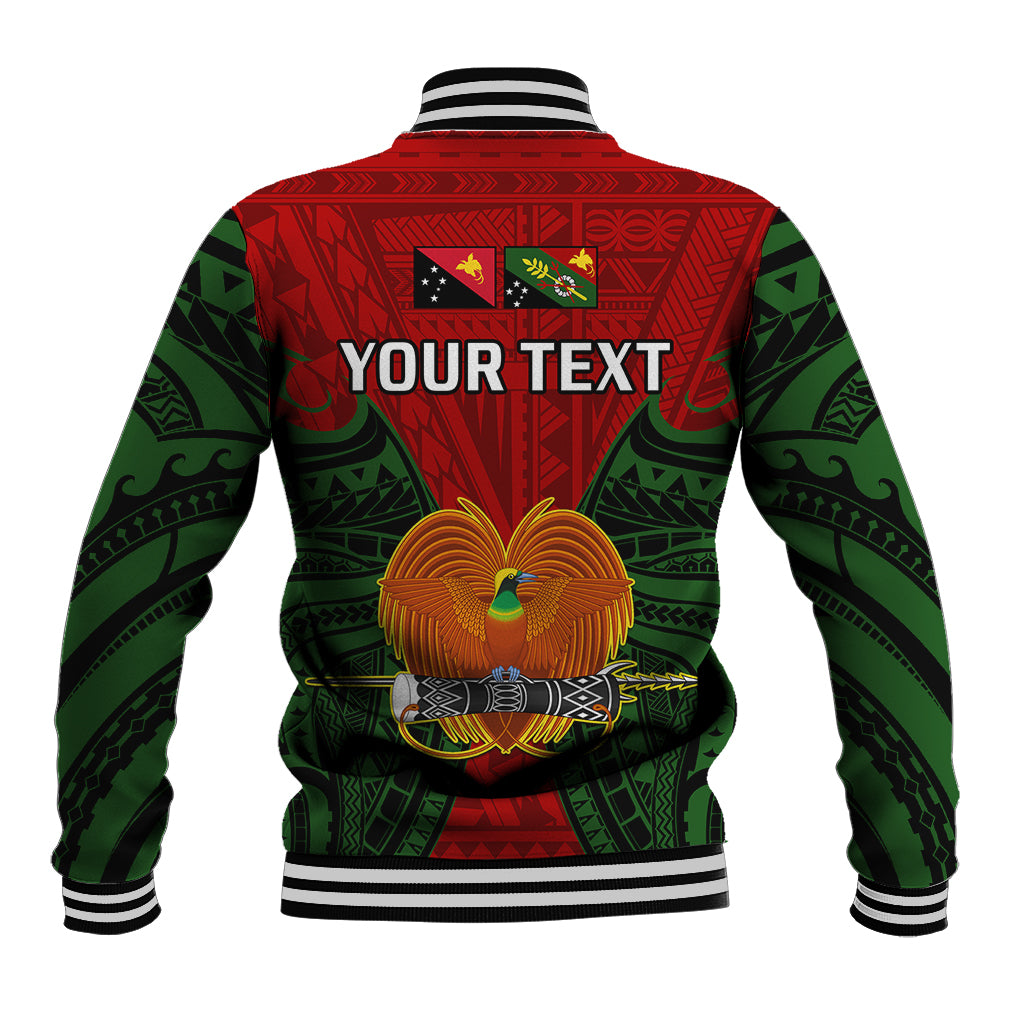 (Custom Personalised) Papua New Guinea Baseball Jacket Chimbu Province Mix Coat Of Arms Polynesian Art - Wonder Print Shop