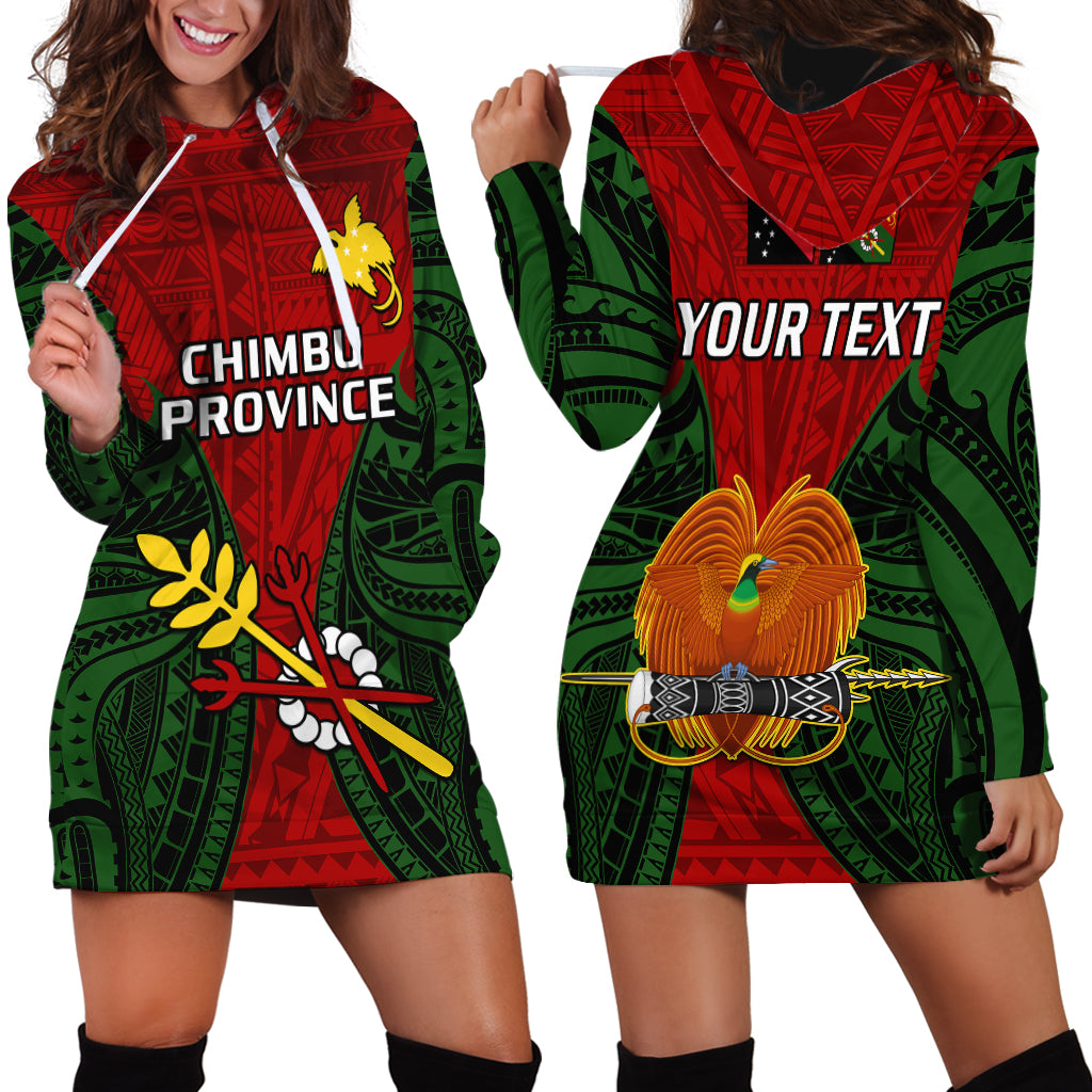 (Custom Personalised) Papua New Guinea Hoodie Dress Chimbu Province Mix Coat Of Arms Polynesian Art - Wonder Print Shop