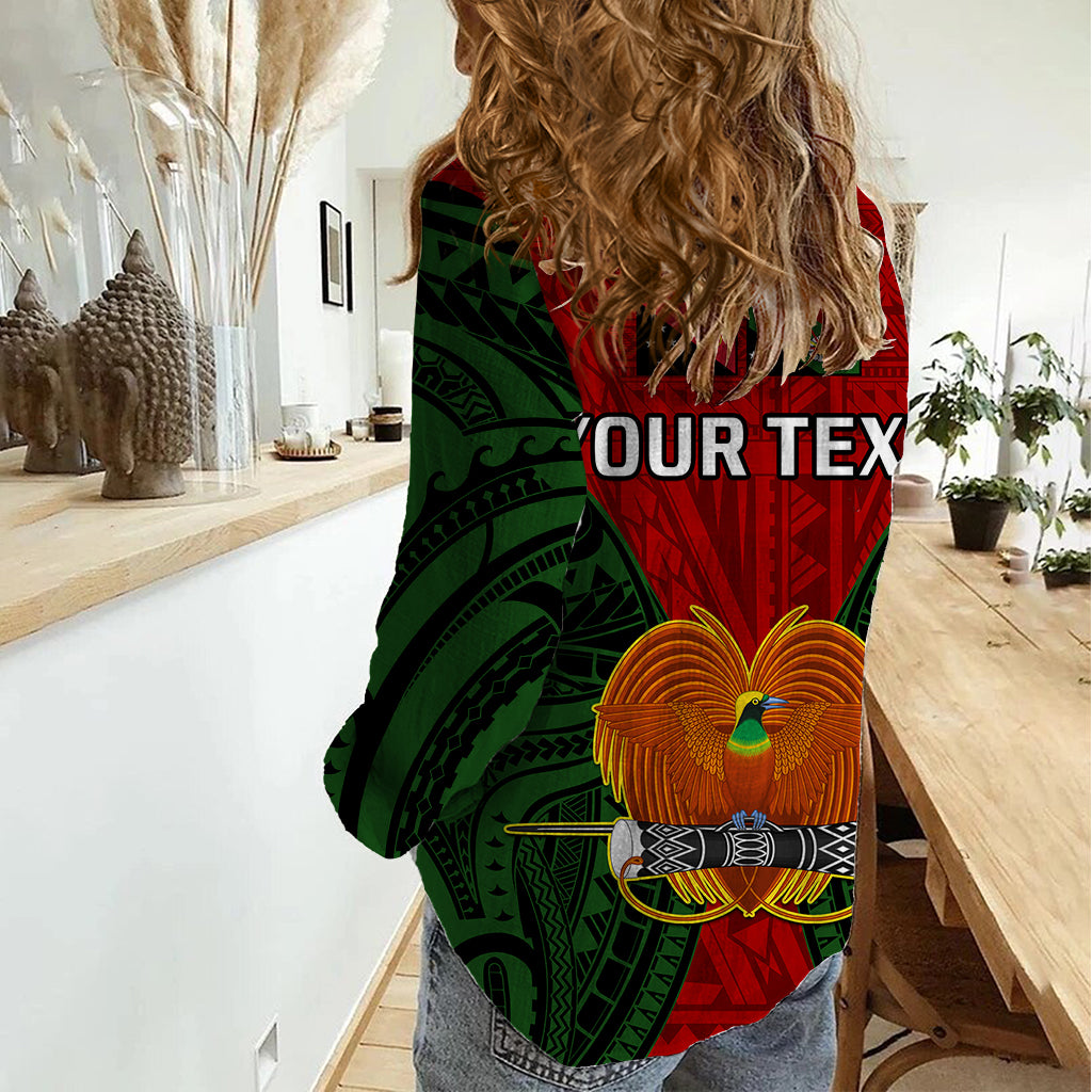 (Custom Personalised) Papua New Guinea Women Casual Shirt Chimbu Province Mix Coat Of Arms Polynesian Art - Wonder Print Shop