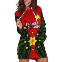 Papua New Guinea Hoodie Dress Eastern Highlands Province Mix Coat Of Arms Polynesian Art - Wonder Print Shop