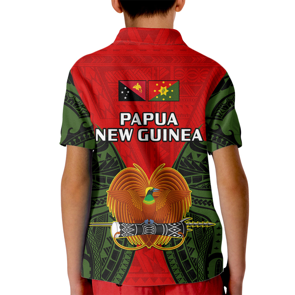 Papua New Guinea Polo Shirt for Kid Eastern Highlands Province Mix Coat Of Arms Polynesian Art - Wonder Print Shop