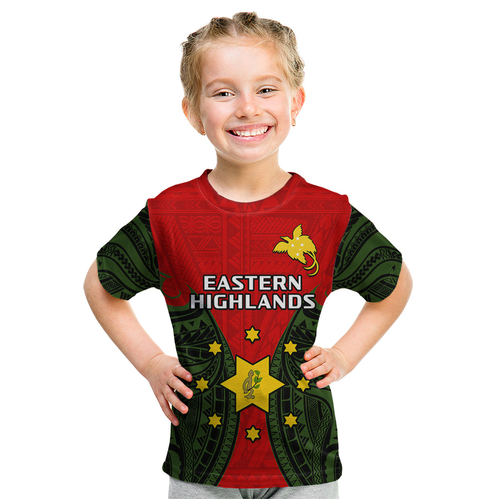Papua New Guinea Kid T Shirt Eastern Highlands Province Mix Coat Of Arms Polynesian Art - Wonder Print Shop