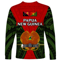 Papua New Guinea Long Sleeve Shirt Eastern Highlands Province Mix Coat Of Arms Polynesian Art - Wonder Print Shop