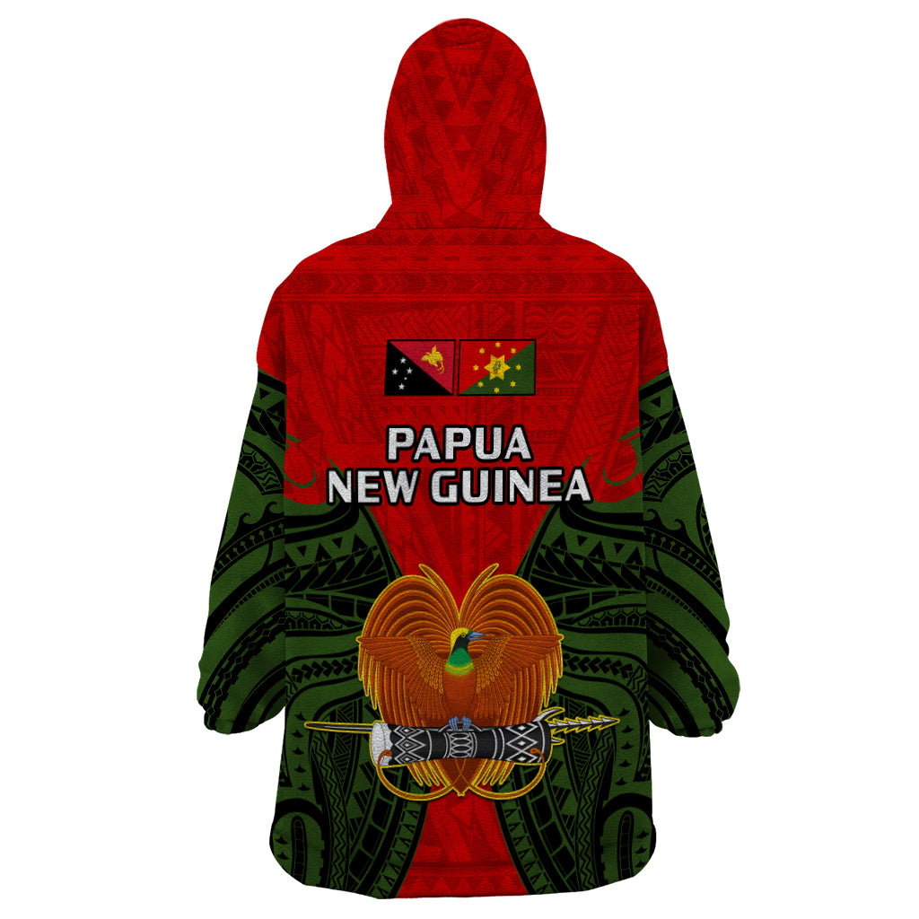 Papua New Guinea Wearable Blanket Hoodie Eastern Highlands Province Mix Coat Of Arms Polynesian Art - Wonder Print Shop