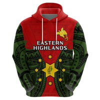 Custom Papua New Guinea Hoodie Eastern Highlands Province Mix Coat Of Arms Polynesian Art - Wonder Print Shop