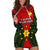 (Custom Personalised) Papua New Guinea Hoodie Dress Eastern Highlands Province Mix Coat Of Arms Polynesian Art - Wonder Print Shop