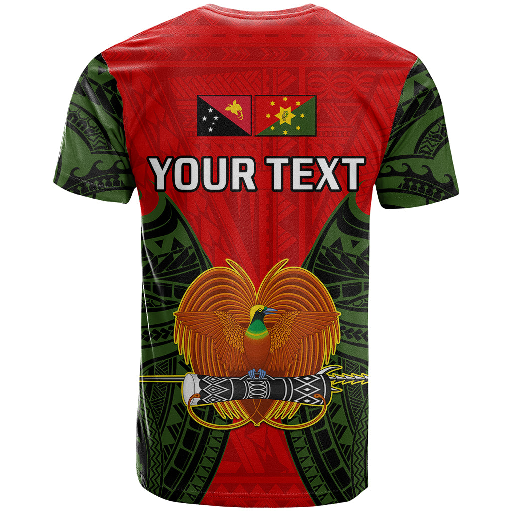 Custom Papua New Guinea T Shirt Eastern Highlands Province Mix Coat Of Arms Polynesian Art - Wonder Print Shop