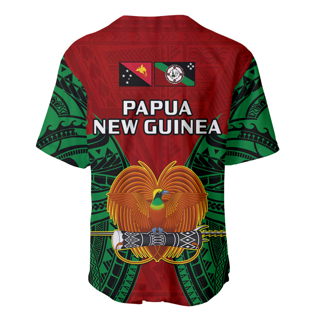 Papua New Guinea Baseball Jersey East New Britain Province Mix Coat Of Arms Polynesian Art - Wonder Print Shop