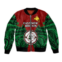 Papua New Guinea Bomber Jacket East New Britain Province Mix Coat Of Arms Polynesian Art - Wonder Print Shop