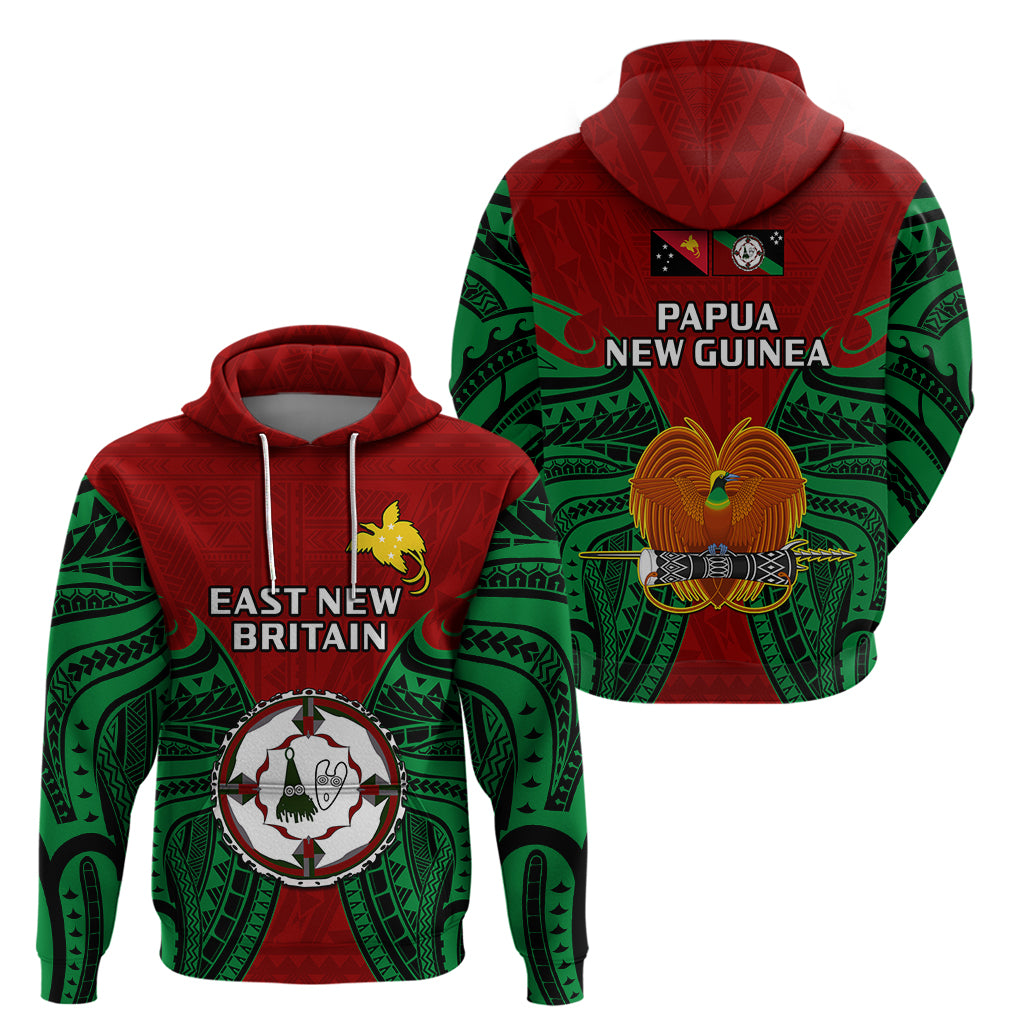 Papua New Guinea Hoodie East New Britain Province Mix Coat Of Arms Polynesian Art - Wonder Print Shop