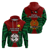 Papua New Guinea Hoodie East New Britain Province Mix Coat Of Arms Polynesian Art - Wonder Print Shop