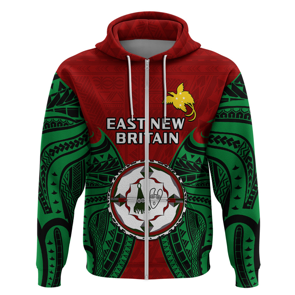 Papua New Guinea Hoodie East New Britain Province Mix Coat Of Arms Polynesian Art - Wonder Print Shop