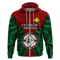 Papua New Guinea Hoodie East New Britain Province Mix Coat Of Arms Polynesian Art - Wonder Print Shop