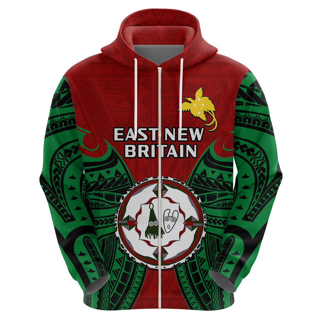 Papua New Guinea Hoodie East New Britain Province Mix Coat Of Arms Polynesian Art - Wonder Print Shop