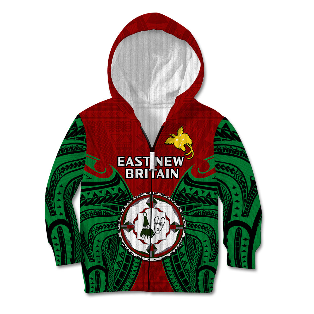 Papua New Guinea Kid Hoodie East New Britain Province Mix Coat Of Arms Polynesian Art - Wonder Print Shop