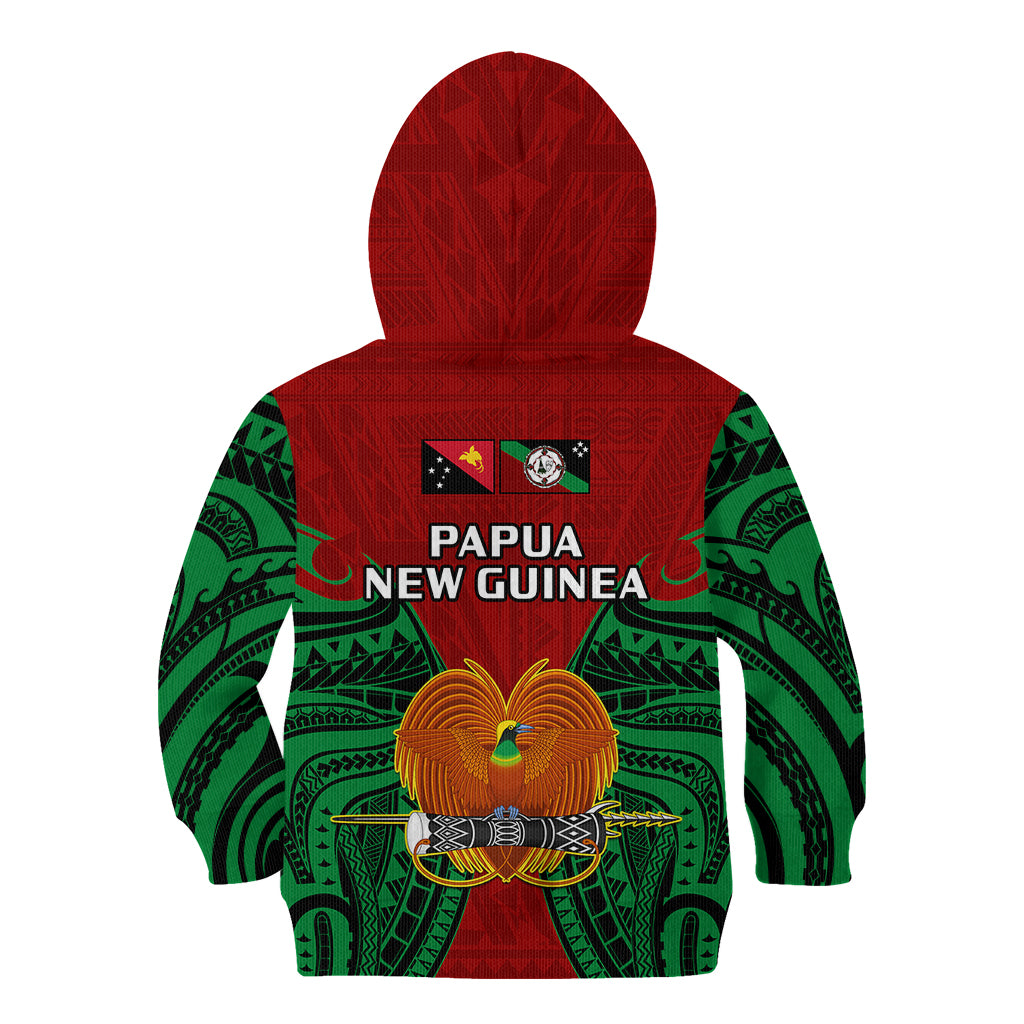 Papua New Guinea Kid Hoodie East New Britain Province Mix Coat Of Arms Polynesian Art - Wonder Print Shop